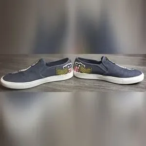 Men\'s Steve Madden Wasdin Slip On Sneakers Embroidered Patches Size 9M Clean! Men main image 3